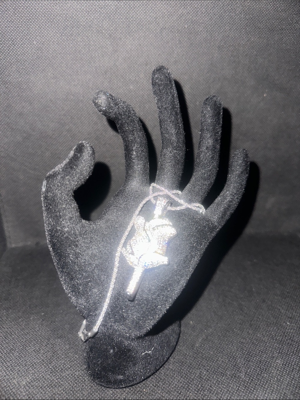 Sterling Silver Rose Pendant Necklace - Silver
